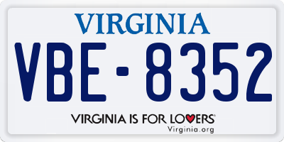 VA license plate VBE8352