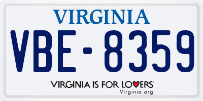 VA license plate VBE8359