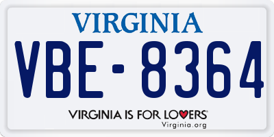 VA license plate VBE8364