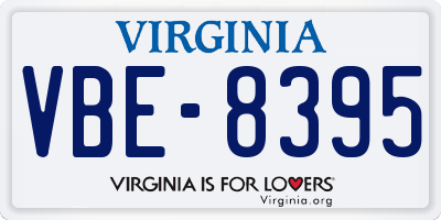VA license plate VBE8395