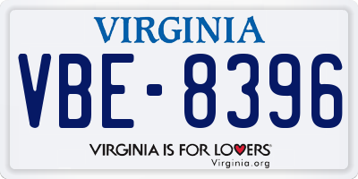 VA license plate VBE8396