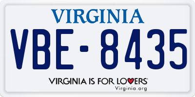 VA license plate VBE8435