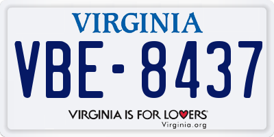 VA license plate VBE8437