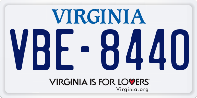 VA license plate VBE8440