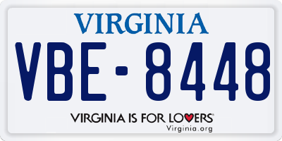 VA license plate VBE8448