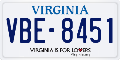 VA license plate VBE8451