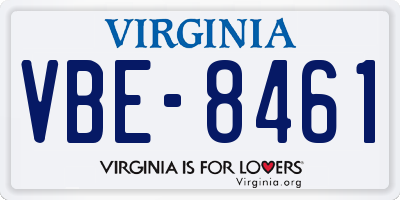 VA license plate VBE8461