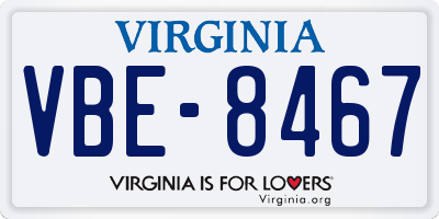 VA license plate VBE8467
