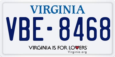 VA license plate VBE8468