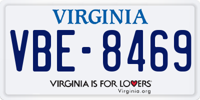 VA license plate VBE8469