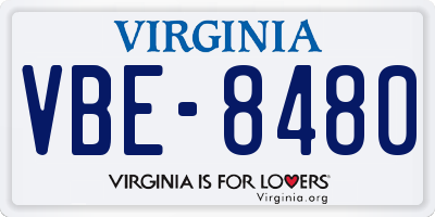 VA license plate VBE8480