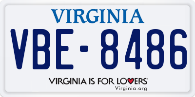 VA license plate VBE8486