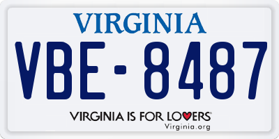 VA license plate VBE8487