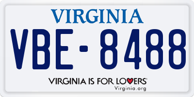 VA license plate VBE8488