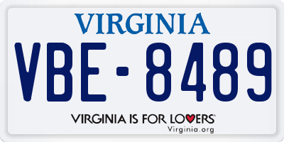 VA license plate VBE8489