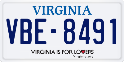 VA license plate VBE8491