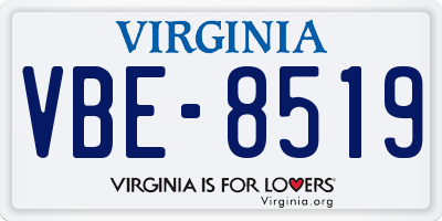 VA license plate VBE8519
