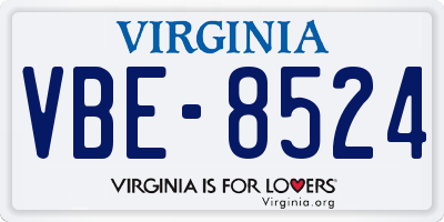 VA license plate VBE8524