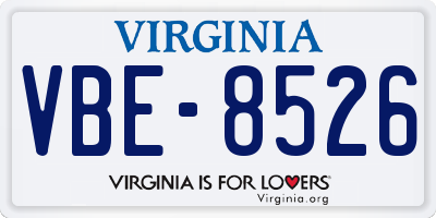 VA license plate VBE8526