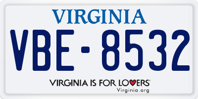 VA license plate VBE8532