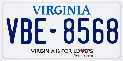 VA license plate VBE8568