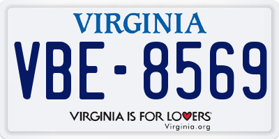 VA license plate VBE8569