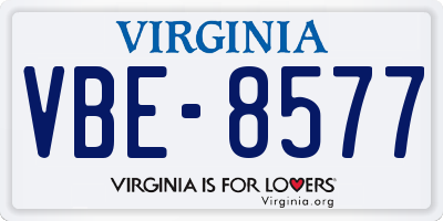 VA license plate VBE8577