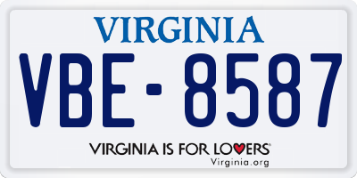 VA license plate VBE8587