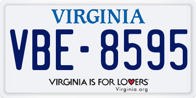 VA license plate VBE8595