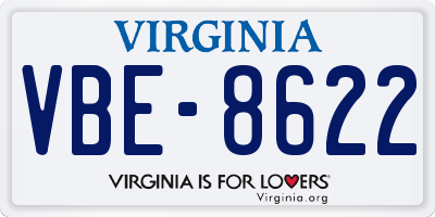 VA license plate VBE8622