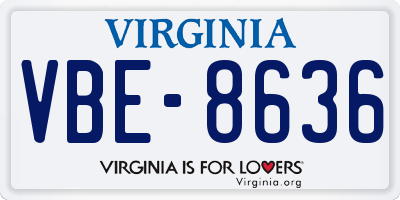 VA license plate VBE8636