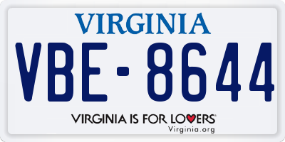 VA license plate VBE8644