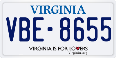 VA license plate VBE8655