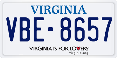 VA license plate VBE8657