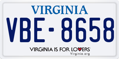 VA license plate VBE8658
