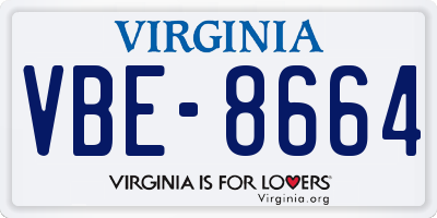 VA license plate VBE8664