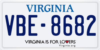 VA license plate VBE8682
