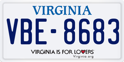 VA license plate VBE8683