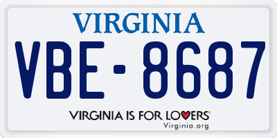VA license plate VBE8687