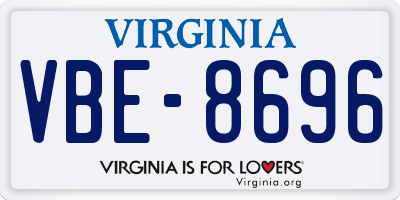 VA license plate VBE8696