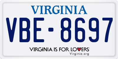 VA license plate VBE8697