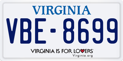 VA license plate VBE8699