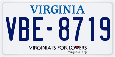 VA license plate VBE8719
