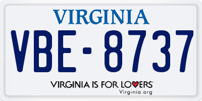 VA license plate VBE8737