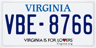 VA license plate VBE8766
