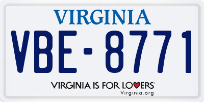 VA license plate VBE8771