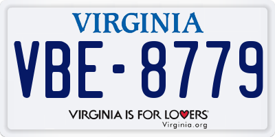 VA license plate VBE8779
