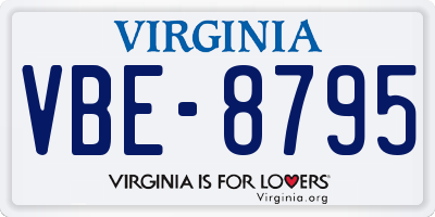 VA license plate VBE8795