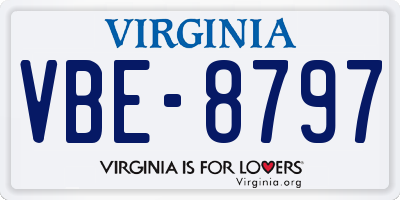 VA license plate VBE8797
