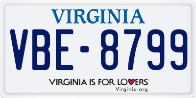 VA license plate VBE8799